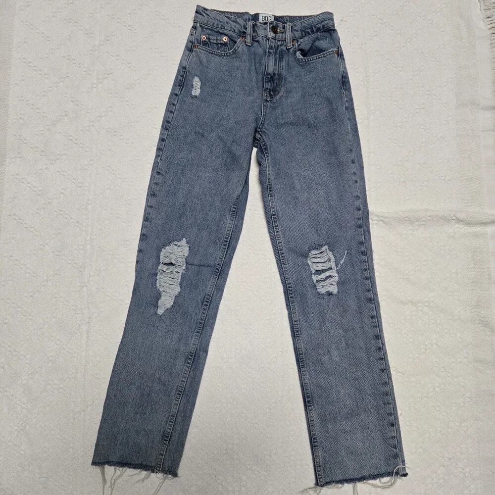 BDG Urban Outfitters Pax Straight Leg Destroyed Denim Jeans 25/32 thrashed - Picture 2 of 6